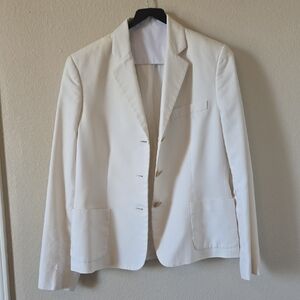 Ralph Lauren White Single-Breasted Blazer